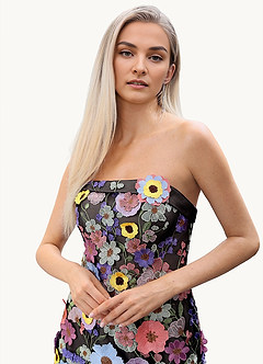 Maraya Black and Multi Mini Dress image2