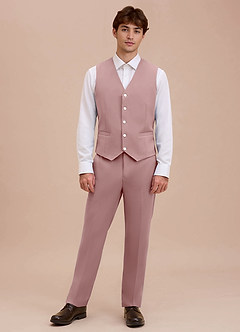 front Ethan Dusty Rose Refined Weave Suit Vest