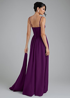 Azazie Alisha Bridesmaid Dresses Grape A-Line Corset Chiffon Dress image2