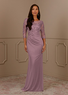 Azazie Fatemah Mother of the Bride Dresses Dusty Rose Mermaid Scoop Lace Lace Dress image1