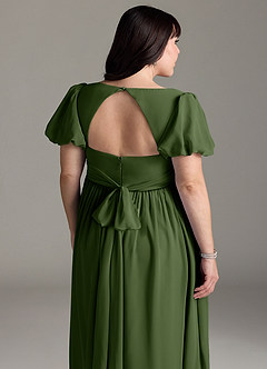 Azazie Madisynn Maternity Bridesmaid Dresses Bow Chiffon Floor-Length Dress image10