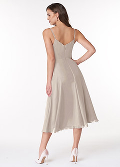 Azazie Clarissa Bridesmaid Dresses Frost A-Line V-Neck Chiffon Dress image2