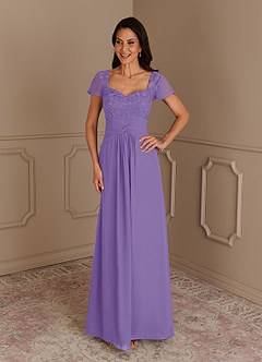 Azazie Gwenyth Abiti per la Madre della Sposa Abito A-Line in Chiffon Pizzo Tahiti image3