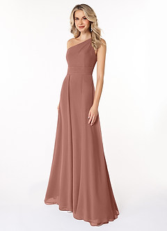 Azazie Dallas Bridesmaid Dresses Cedar Rose A-Line One Shoulder Chiffon Dress image1