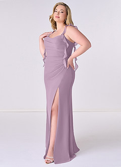 Barbie ♥ Azazie Jurken voor bruidsmeisjes Jurk van Chiffon met Zeemeermin Korset Blauweregen image9