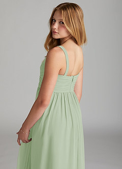 Azazie Chanel Junior Jurk van Chiffon met A-Lijn Sweetheart Halslijn Stoffige Salie image5