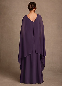 Azazie Liddie Mère de la mariée Robes Robe Trapèze en Mousseline de soie Plissé Prune image4