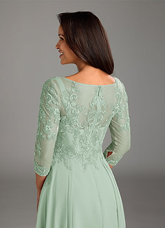 Azazie Marge Mother of the Bride Dresses Agave A-Line Scoop Lace Chiffon Dress image4