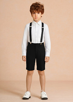 front Oliver 블랙 보이 쇼츠 정장 3피스 세트