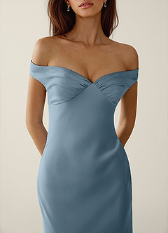 Gwendonme Powder Blue Satin Crystal Linen Prom Dress image5
