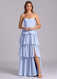 Azazie Faye Bridesmaid Dresses Ice A-Line Sweetheart Neckline Chiffon Dress image6