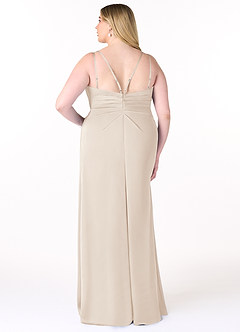 Azazie Aqua Bridesmaid Dresses White Alabaster A-Line V-Neck Pleated Stretch Satin Dress image9