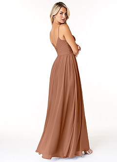 Azazie Lisbon Bridesmaid Dresses Bronzer A-Line Sweetheart Neckline Chiffon Dress image2