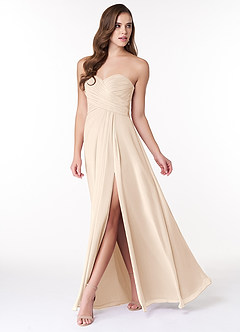 Azazie Arabella Allure Robes de demoiselle d'honneur Robe Trapèze Convertible en Mousseline de soie Encolure en Forme de Cœur Albâtre Blanc image11