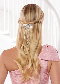 front Rhinestone Bow Hair Clip