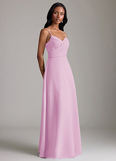 Azazie Kali Brudtärnklänningar Klä av A-Linje i Chiffong Plisserad Godisrosa image3