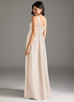 Azazie Yetta Abiti da damigella d'onore premaman Abito A-Line Plissettato Raso Elasticizzato Floor-Length image3