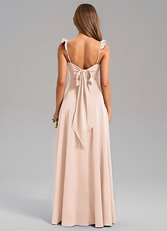 Azazie Everett Bridesmaid Dresses Blushing Pink A-Line Stretch Satin Dress image2