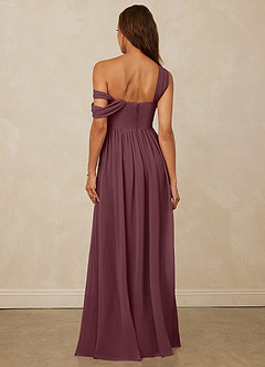 Christian Siriano Bridal for Azazie 1014 Bridesmaid Dresses Sangria A-Line Off the Shoulder Chiffon Dress image3