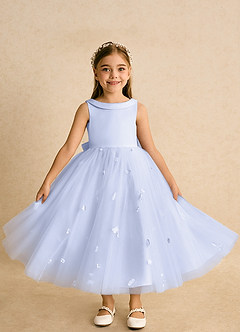 Azazie Angel vestidos de niña de las flores Vestido de Lavanda de Tul de Princesa con Lazo image3