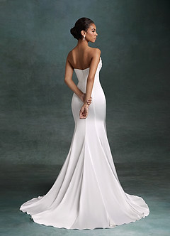 Azazie Tessa Wedding Dresses Diamond White Mermaid Strapless Stretch Satin Dress image10