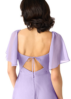 Azazie Chloe Bridesmaid Dresses Lilac A-Line Sweetheart Neckline Chiffon Dress image3