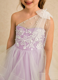 Azazie Zoey vestidos de niña de las flores Vestido Rosa Caramelo de Tul de Vestido de princesa con Encaje image6