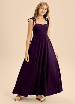 Azazie Rosey Junior Robe Trapèze en velours Encolure en Forme de Cœur Grain De Raisin image6