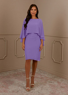 Azazie Mirra Mother of the Bride Dresses Tahiti Sheath Scoop Pleated Chiffon Dress image1