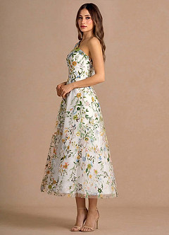 Maribela Alb Rochie midi image5