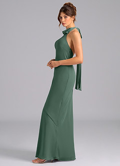 Azazie Velli Bridesmaid Dresses Sea Moss Mermaid High Neck Chiffon Dress image5