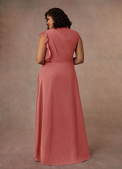 Azazie Narine 신부의 어머니 드레스 A라인 주름진 쉬폰 플로어 길이 드레스 image8