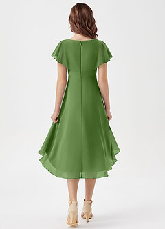 Azazie Graciela Junior A-Line Plisseret Chiffon Asymmetrisk Junior brudepige Kjole image2