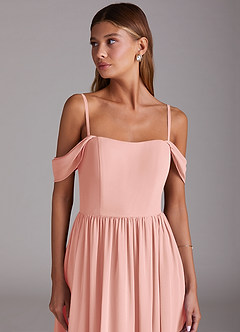 Azazie Calianna Bridesmaid Dresses Rosette A-Line Off the Shoulder Chiffon Convertible Dress image7