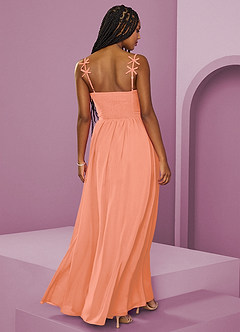 Barbie ♥ Azazie Jurken voor bruidsmeisjes Jurk van Chiffon met A-Lijn Geplooid Zonsondergang image6