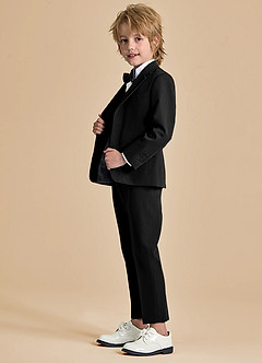 front Oliver Niños Negro Traje de 5 piezas