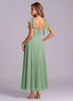 Azazie Leilani Bridesmaid Dresses Matcha A-Line Ruched Chiffon Dress image5
