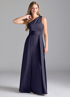 Azazie Dallas Bridesmaid Dresses Stormy A-Line One Shoulder Stretch Satin Dress image1