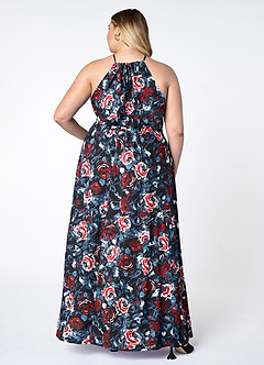 Watch Me Bloom Black Floral Print Halter Maxi Dress image10