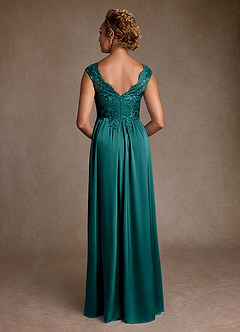 Azazie Amethyst Abiti per la Madre della Sposa Abito A-Line in Pizzo Verde Pavone image2