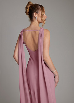 Azazie Essence Bridesmaid Dresses Vintage Mauve Sheath Chiffon Dress image7