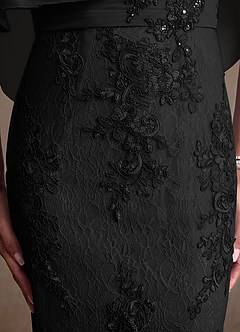 Azazie Amrita Mother of the Bride Dresses Black Mermaid Lace Chiffon Dress image7