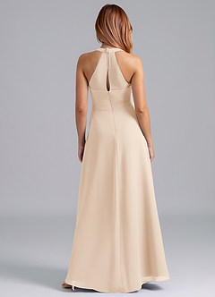 Azazie Dorota Bridesmaid Dresses White Alabaster A-Line Pleated Chiffon Dress image2