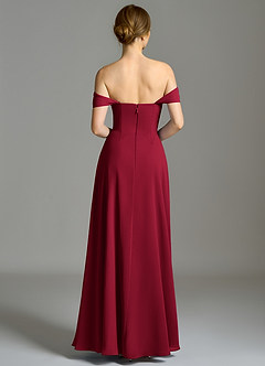 Azazie Oasis Bridesmaid Dresses Burgundy A-Line with Pockets Chiffon Dress image8