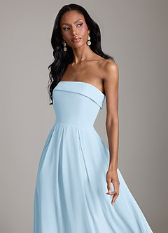 Azazie Lucienne Bridesmaid Dresses Sky Blue A-Line Strapless Chiffon Convertible Dress image4