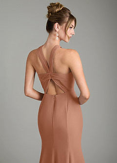 Azazie Rue Bridesmaid Dresses Bronzer A-Line Halter Chiffon Dress image6