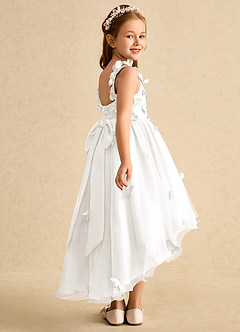 Azazie Tweety Flower Girl Dresses Ivory A-Line Lace Tulle Dress image6