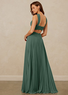 Christian Siriano Bridal for Azazie 1009 Bridesmaid Dresses Sea Moss A-Line Pleated Chiffon Dress image3
