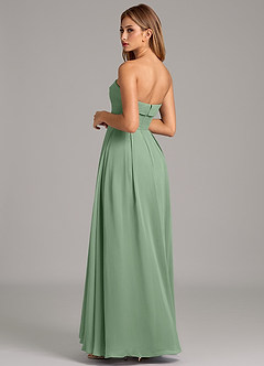 Azazie Lucienne 신부 들러리 드레스 A라인 스트랩리스 쉬폰 바닥 길이 드레스 image2