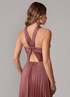 Azazie Afra Brautjungfernkleider A-Linie Plissee Stretch-Satin Kleid Amethyst image6